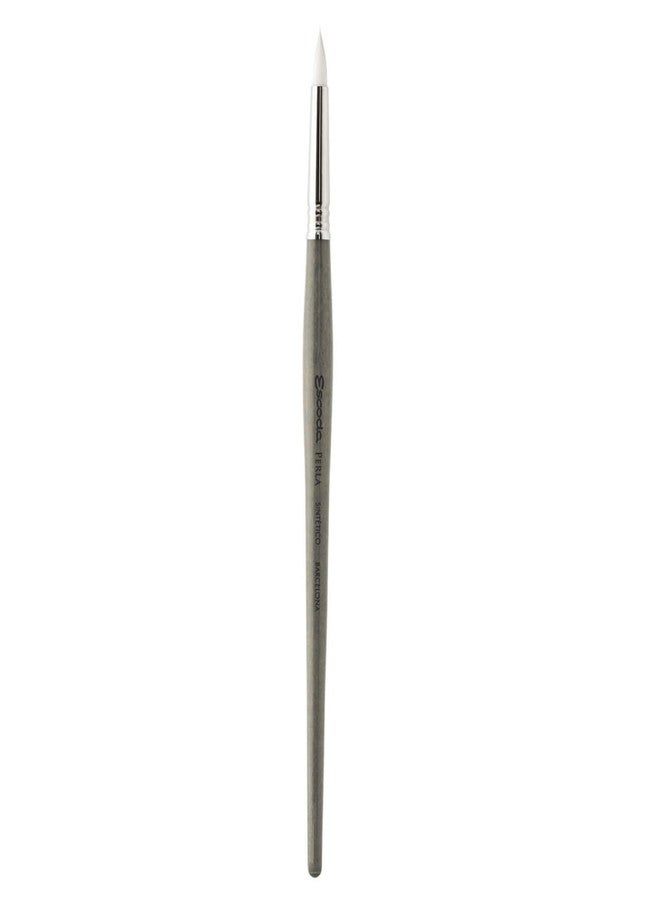 Escoda Perla Series 1435 Artist Watercolor & Acrylic Short Handle Paint Brush, Synthetic White Filament, Short Round, Size 4 - Image 1